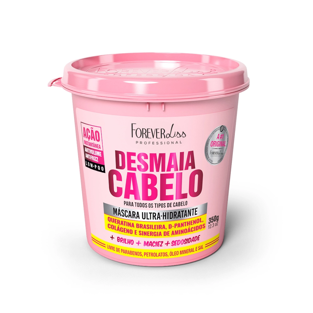Pote da Máscara Ultra Hidratante Desmaia Cabelo 350g da Forever Liss