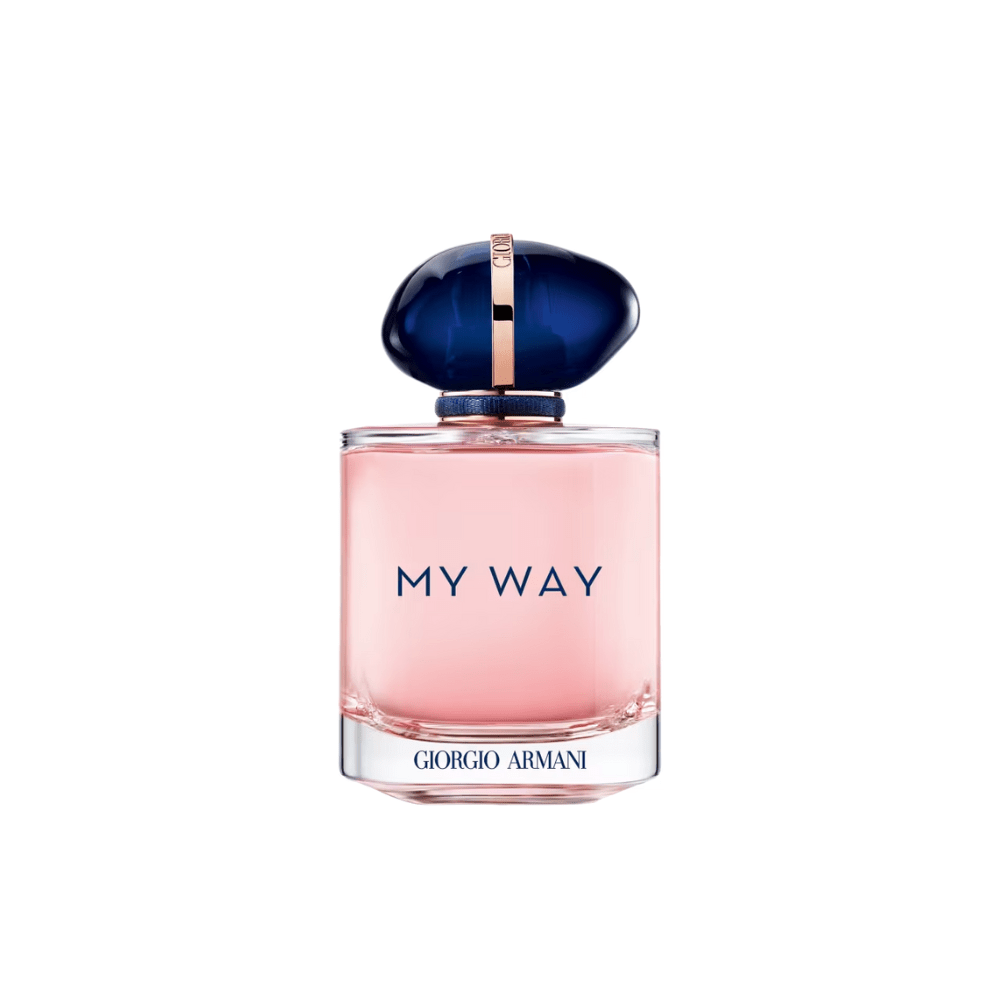 Frasco transparente do perfume feminino My Way, da Giorgio Armani