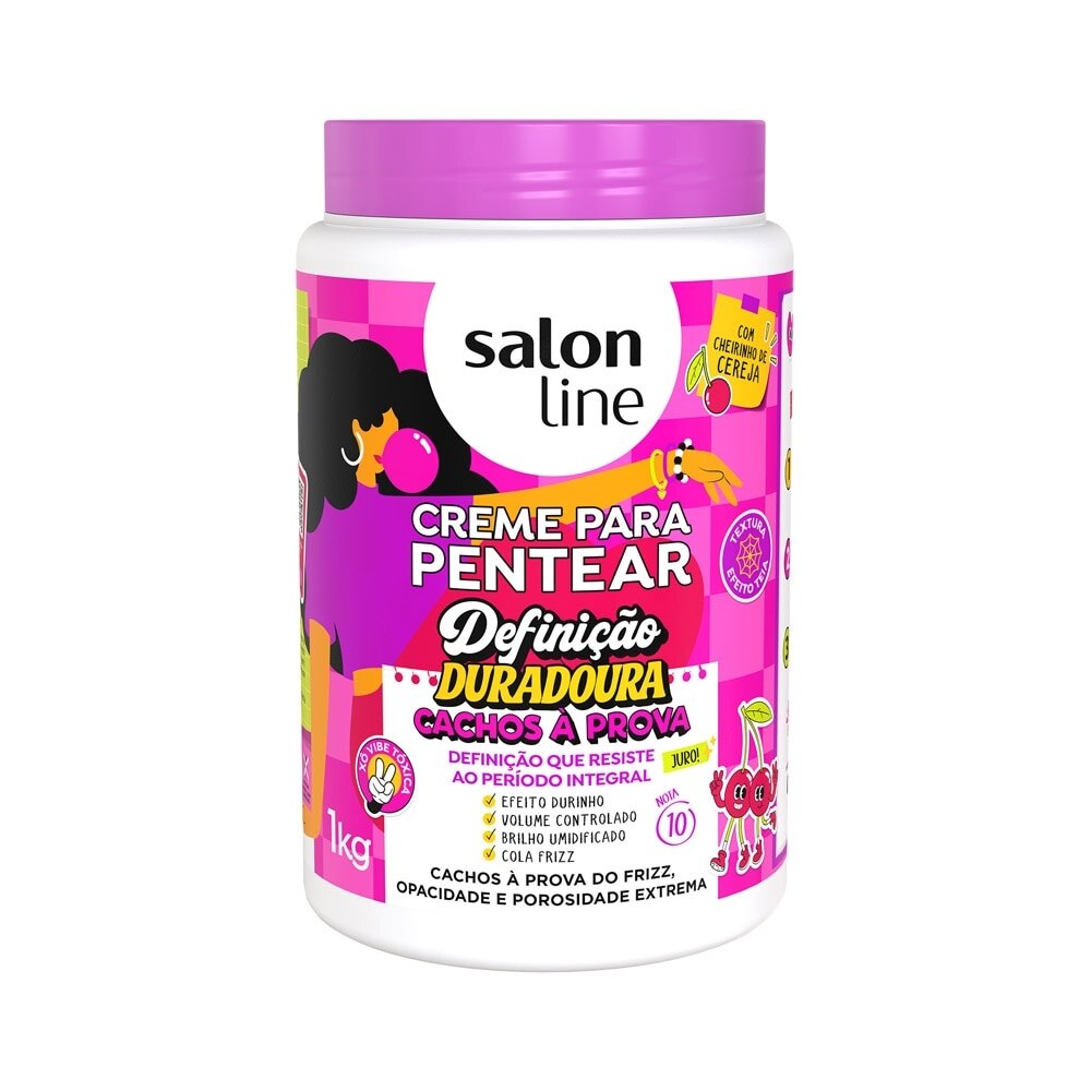 Pote do Creme Para Pentear Definição Duradoura Cachos à Prova 1kg da Salon Line